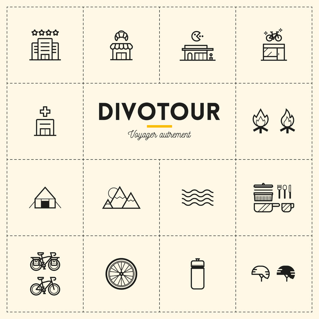 Pictogrammes Divotour Biking